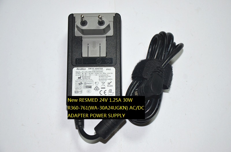 New RESMED 24V 1.25A 30W R360-761(WA-30A24UGKN) AC/DC ADAPTER POWER SUPPLY